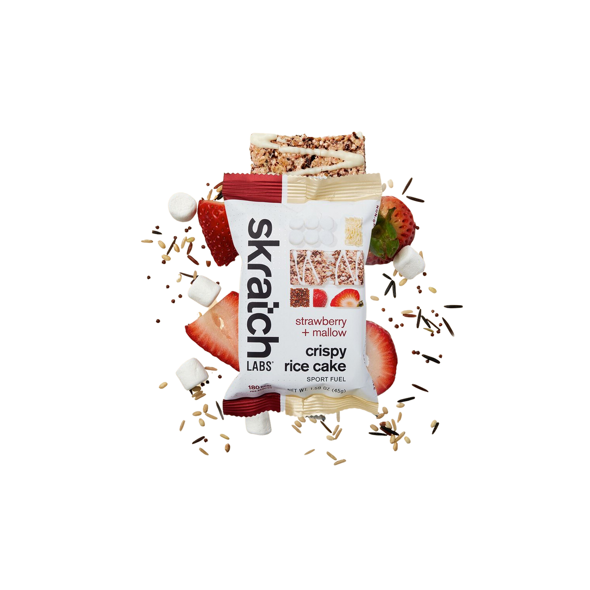 Skratch Rice Cake Skratch Labs Crispy Rice Cake Sport Fuel - Strawberries & Mallow (Sing ...